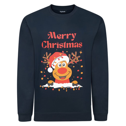 Bigdude Weihnachts-Sweatshirt Marineblau
