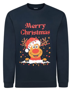 Bigdude Weihnachts-Sweatshirt Marineblau