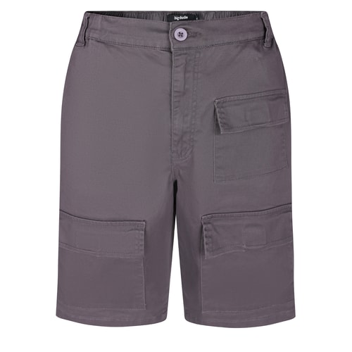 Bigdude Stretch-Utility-Shorts mit elastischem Bund, Anthrazit