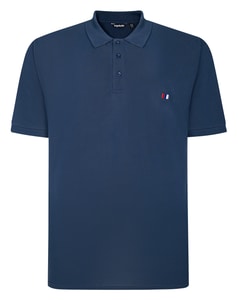 Bigdude Poloshirt mit gesticktem Logo, Marineblau, Größe Tall