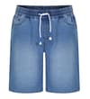 StretchDenimShorts mit elastischer Taille in heller Waschung