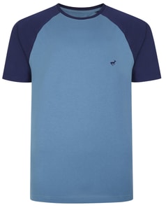 Bigdude Kontrast Raglan T-Shirt Blau/Marineblau