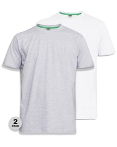 D555 Fenton 2er-Pack T-Shirts in Grau und Weiß