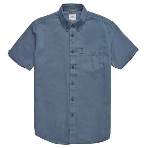Ben Sherman Signature GOTS Organic Oxford Kurzarmhemd Dunkelblau