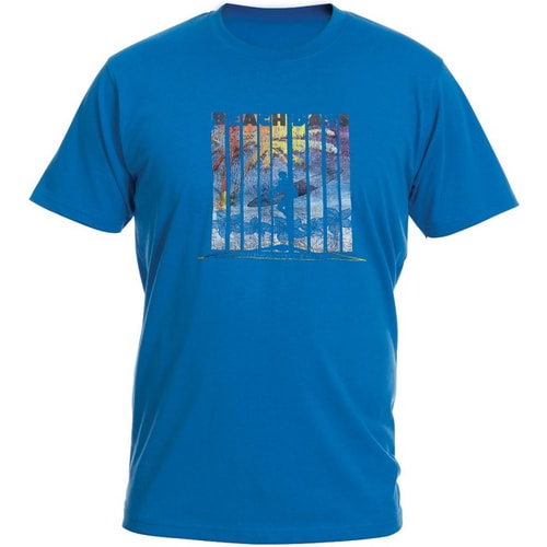 Cotton Valley Beach Day Surfer Print T-Shirt Ozeanblau