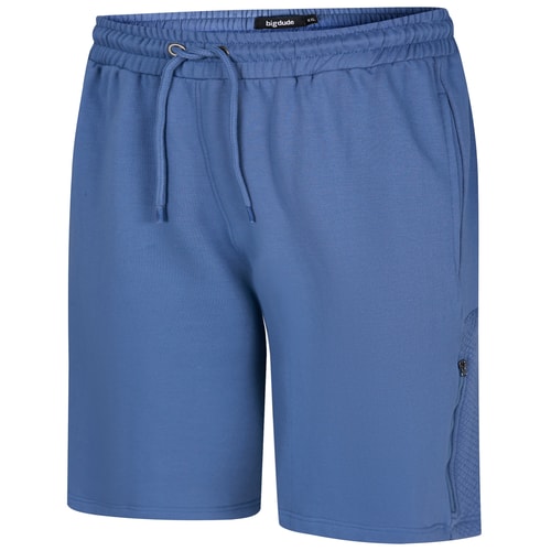 Bigdude Fleece-Shorts mit Seiteneinsatz, Staubblau