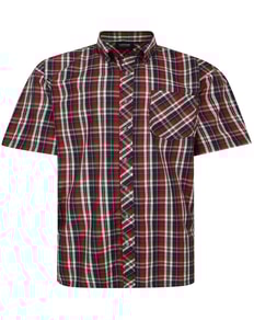 Espionage Kurzarmhemd mit Karomuster Rot