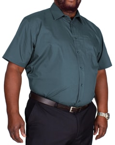 Bigdude klassisches Kurzarm Popeline Hemd Petrol