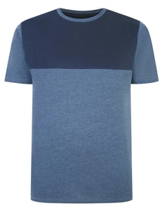 Bigdude Cut & Sew 2 Tone T-Shirt Denim Melange/Navy
