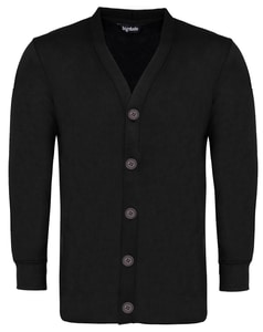 Bigdude Fleece Strickjacke Schwarz Tall Fit 