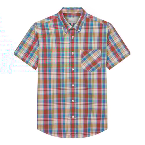 Ben Sherman Gingham Overcheck-Hemd Eisvogel