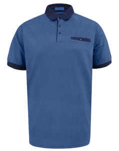 D555 Murray Jacquard AOP Polo Blau