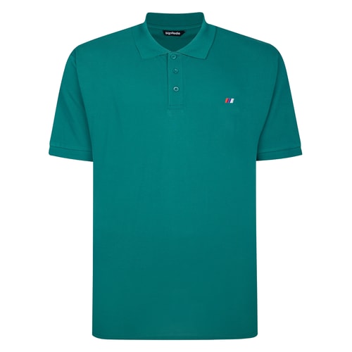 Bigdude Poloshirt mit gesticktem Logo, Türkis