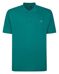 Bigdude Poloshirt mit gesticktem Logo, Türkis
