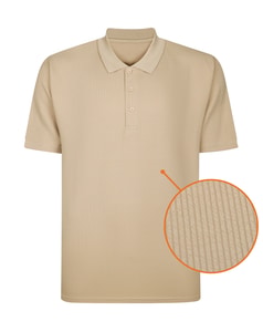 Bigdude Seersucker Polohemd Sand