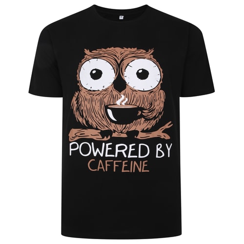Bigdude Powered By Caffeine Print T-Shirt Schwarz