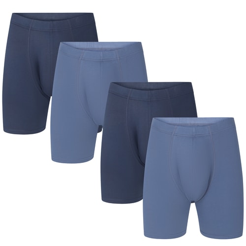 Bigdude 4er-Pack Baumwoll-Boxershorts, Marineblau/Altblau