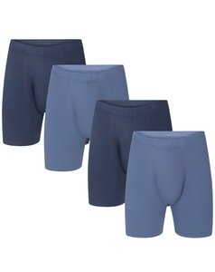 Bigdude 4er-Pack Baumwoll-Boxershorts, Marineblau/Altblau