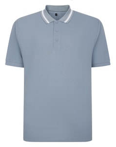 Bigdude Poloshirt mit Stehkragen Hellblau