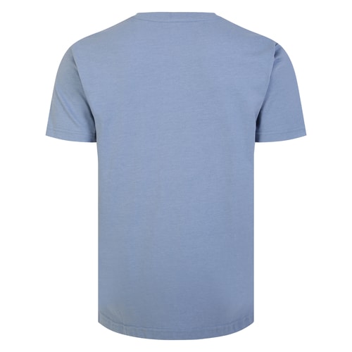 Bigdude T-Shirt mit Knopfleiste Blau meliert 