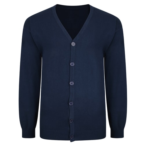 Bigdude Strickjacke mit V-Ausschnitt Blau Tall Fit 