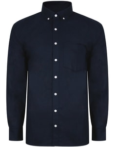Bigdude Oxford Hemd Marineblau Tall Fit 
