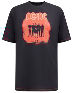 D555 Uxbridge – Offizielles T-Shirt mit Rundhalsausschnitt und ACDC-Aufdruck, verwaschenes Schwarz