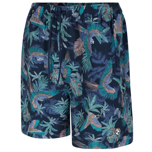 Espionage Wassershorts mit Vogel-Print Blau