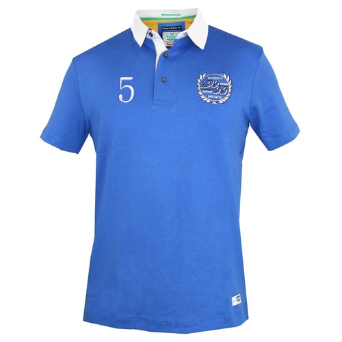 D555 Kurzarm Rugby Poloshirt JUDD mit Twill Kragen Königsblau