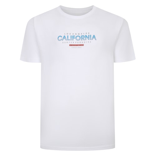 Bigdude – T-Shirt mit California-Print, Weiß