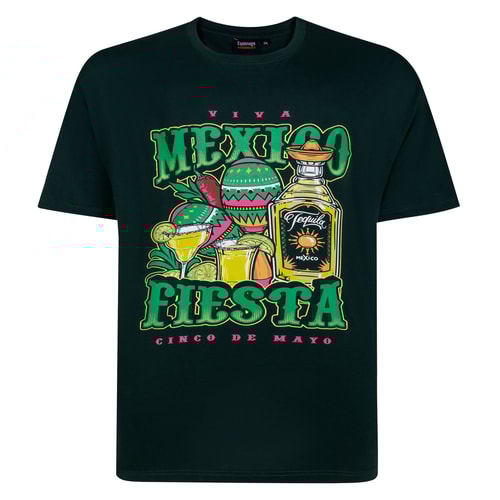 Spionage-Mexiko-Print-T-Shirt, Flaschengrün