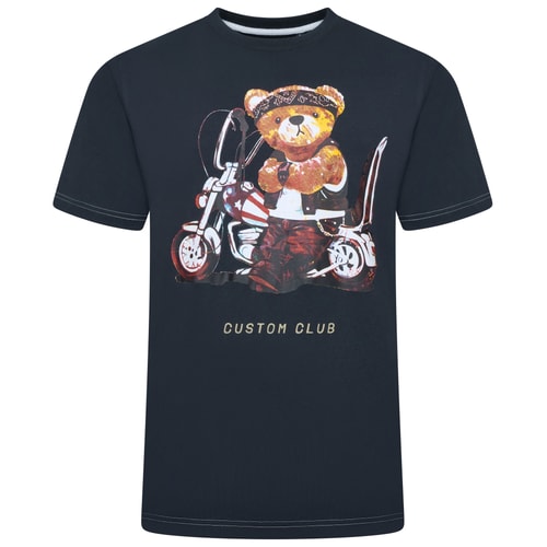 KAM Teddybär-Fahrrad-Print-T-Shirt Carbon
