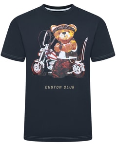 KAM Teddybär-Fahrrad-Print-T-Shirt Carbon