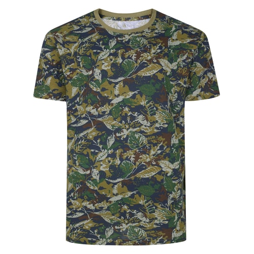 Bigdude Leaves AOP Camouflage T-Shirt Dunkelkhaki