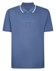 Bigdude Poloshirt mit Farbverlauf, Blau meliert
