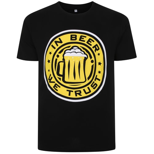 Bigdude In Beer We Trust Print T-Shirt Schwarz