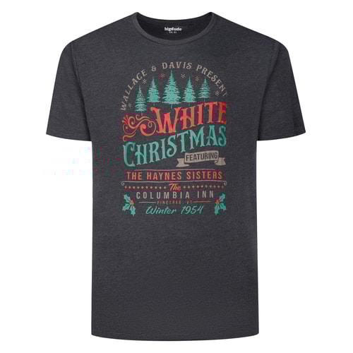 Bigdude Weißes Weihnachts-T-Shirt TALL Anthrazit