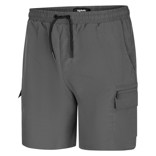 Bigdude Tech Cargo-Shorts mit vollständig elastischem Bund, Anthrazit