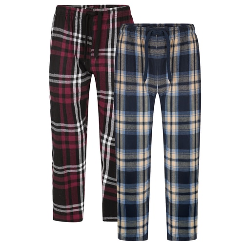 Bigdude Doppelpack Flanellhosen Schwarz