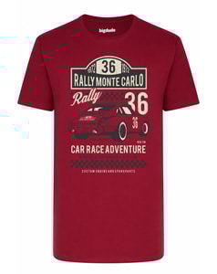 Bigdude 36 Rally Monte Carlo Print T-Shirt, Karmesinrot