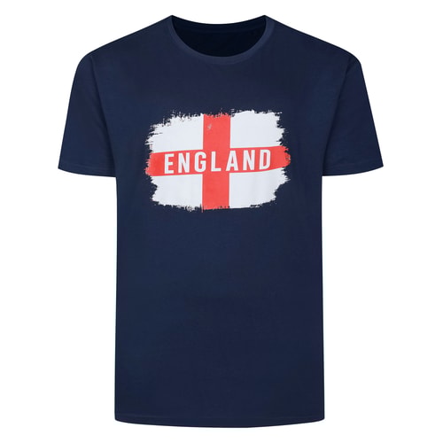 Bigdude England Print T-Shirt Marineblau