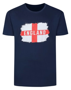 Bigdude England Print T-Shirt Marineblau