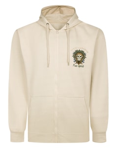 Bigdude Free Spirit Kapuzenjacke mit Brustprint und Reißverschluss, Beige