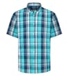 ButtonDownKragen Kurzarmhemd aus Popeline, blau