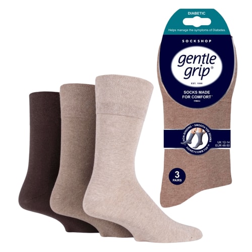 Sanfte Griffigkeit, 3er-Pack Diabetikersocken, Braun