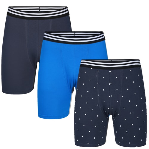 Bigdude 3er-Pack Boxershorts Marineblau/Königsblau