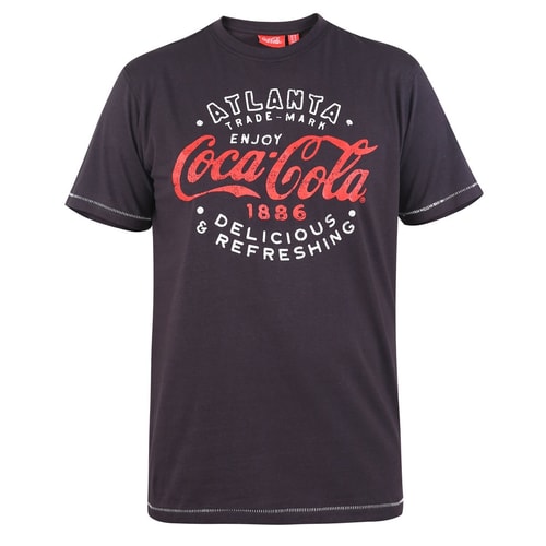 D555 Offizielles T-Shirt mit Coca Cola-Aufdruck, verwaschenes Schwarz