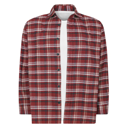 Bigdude Heavy Flanell-Overshirt, Rot, Weltraumkirsche