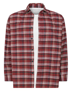 Bigdude Heavy Flanell-Overshirt, Rot, Weltraumkirsche