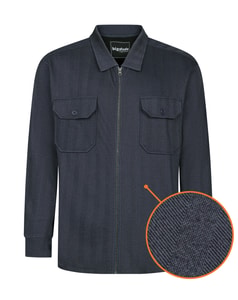 Bigdude Fischgrät-Jacket mit durchgehendem Reißverschluss, Marineblau